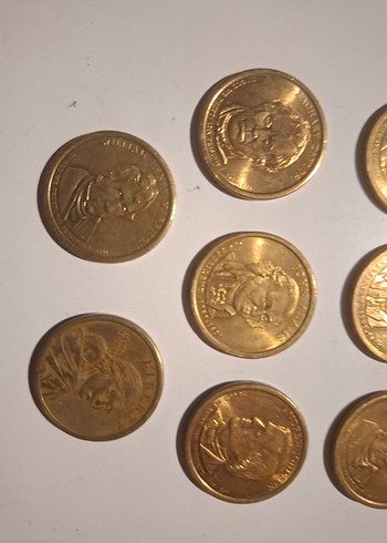 Altın Renkli Vintage 1 dolarlar kolleksiyonluk 11 adet - Görsel 4