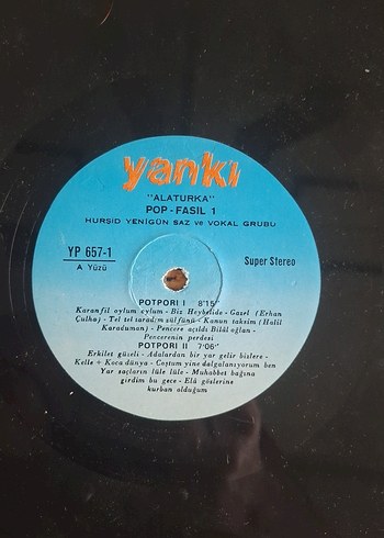 Alaturka Pop-Fasıl Müzik Plak Albümü - Görsel 7