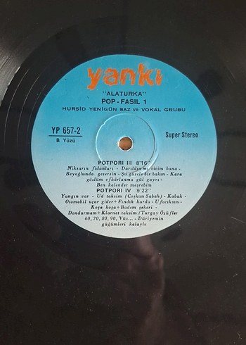 Alaturka Pop-Fasıl Müzik Plak Albümü - Görsel 5