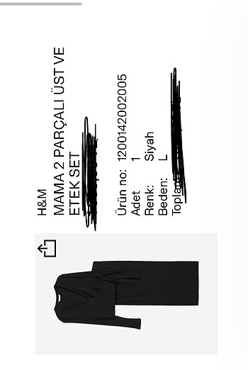 l Beden H&M MAMA 2 parça üst ve etek