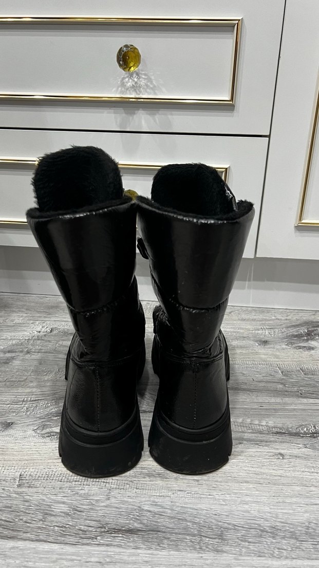 Hotiç marka Siyah rugan Kürklü  Bot - Görsel 2