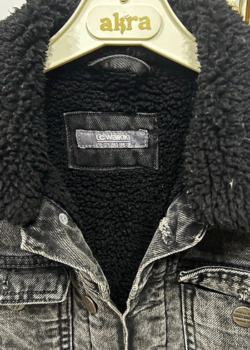 Kürklü Siyah erkek çocuk Denim Ceket - Görsel 3