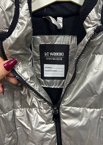 Gri Siyah parlak çocuk Mont - Görsel 4