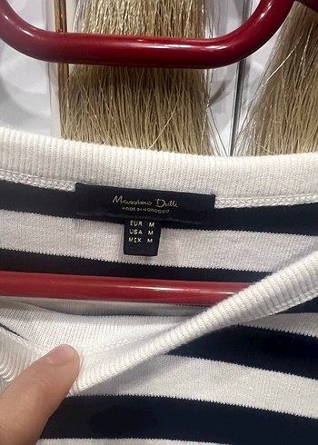 Massimo dutti marka Kadın Siyah krem Çizgili Pamuklu Triko Kazak - Görsel 3