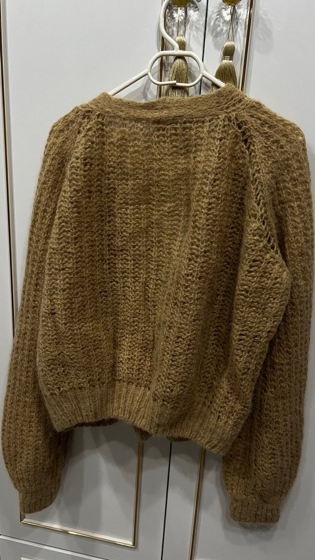 Vintage Stil Ajurlu Örgü Hırka (Nafta) - Görsel 3