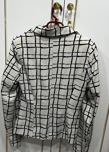 Robin marka Düğmeli Kareli Kadın Blazer Ceket - Görsel 4