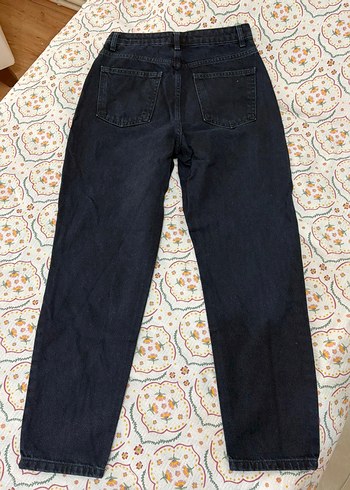 Kadın Siyah Rahat Kesim Midi Denim Pantolon - Görsel 11