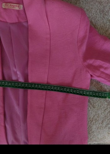 Pembe Keten Kadın Blazer Takım - Görsel 4