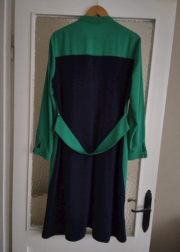 Fermuarlı Yeşil Uzun tesettür tunik - Görsel 2