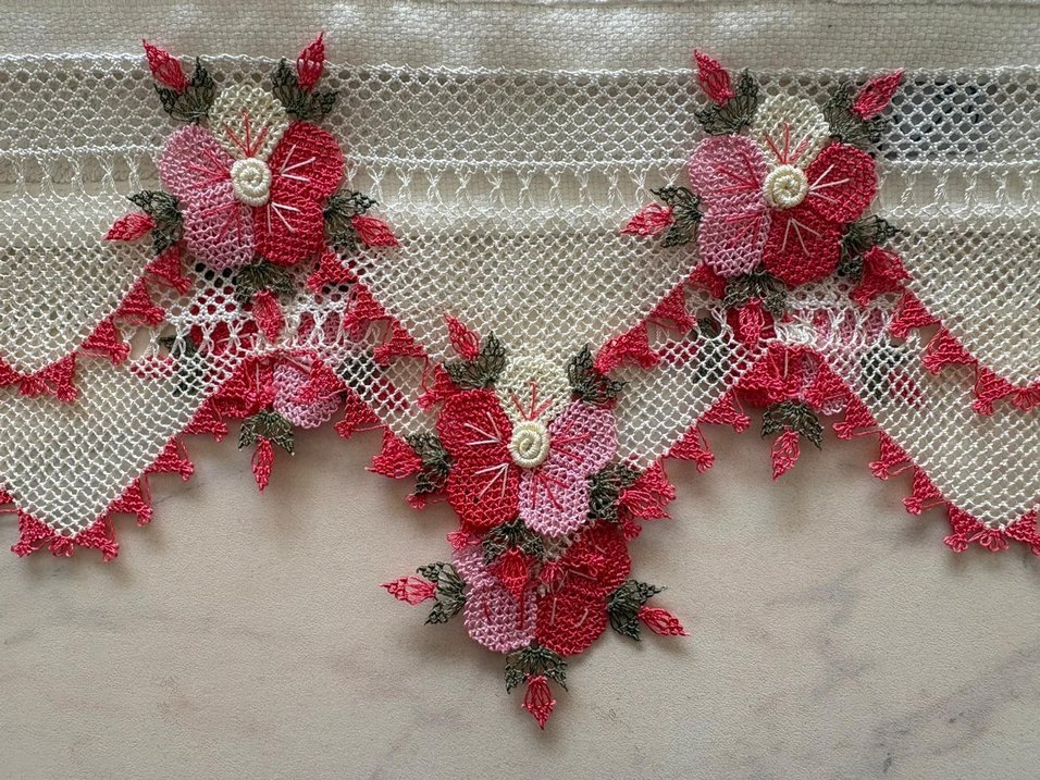 iğne oyası analı kızlı havlu takimi - Görsel 2