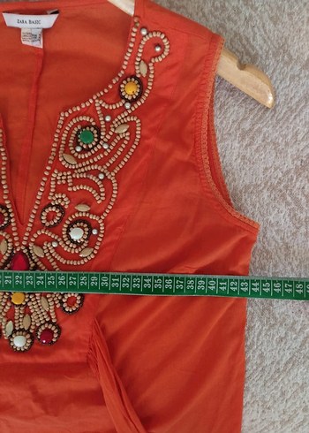 zara boncuk işlemeli elbise tunik - Görsel 7