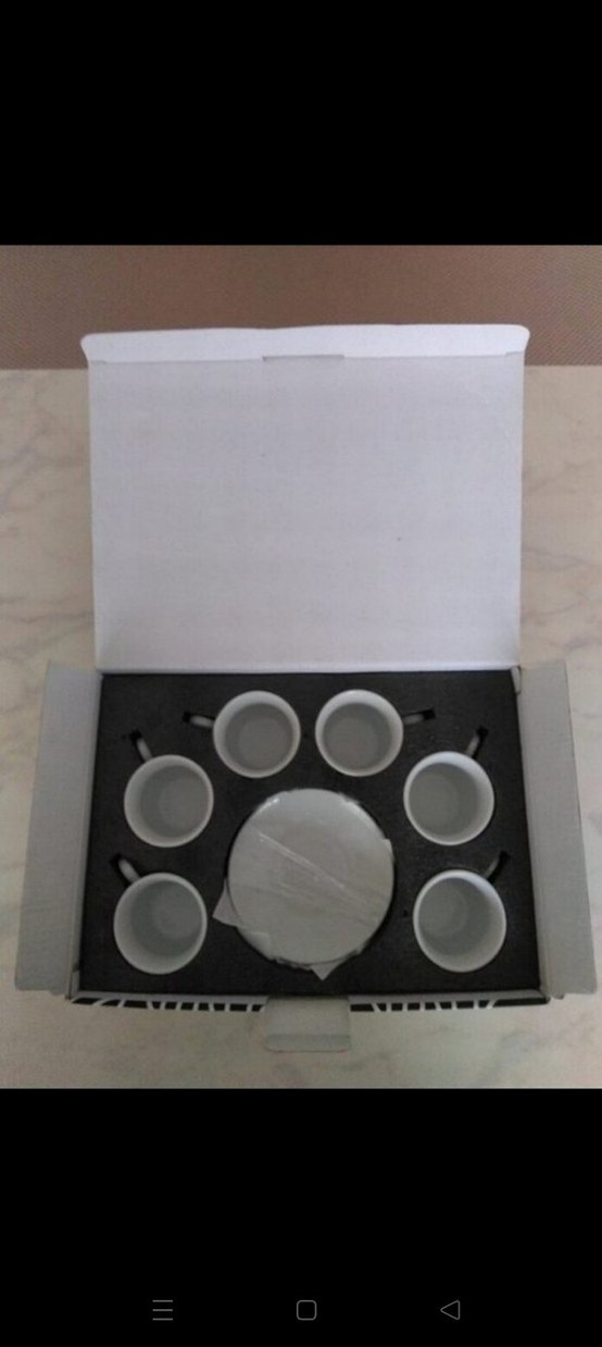 Beyaz Kabartmalı 6'lı Fincan ve Tabak Seti - Görsel 5