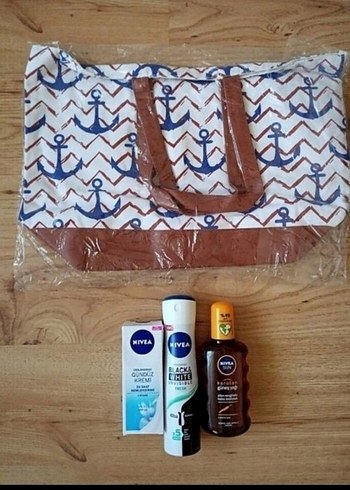 Nivea Güneş Yağı, Deodorant, Yüz Kremi ve Plaj Çantası - Görsel 5