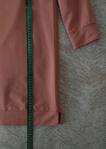 Pembe Kapüşonlu Uzun tesettür Salaş Tunik - Görsel 7