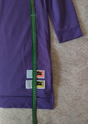 Mor Uzun tesettür Kadın Tunik - Görsel 7