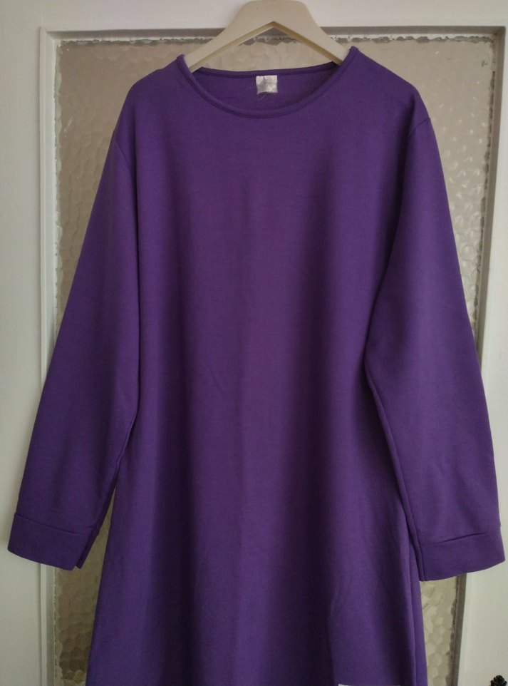 Mor Uzun tesettür Kadın Tunik - Görsel 2