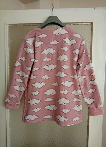 s Beden pembe Renk Peluş havlu kumaş pijama takımı