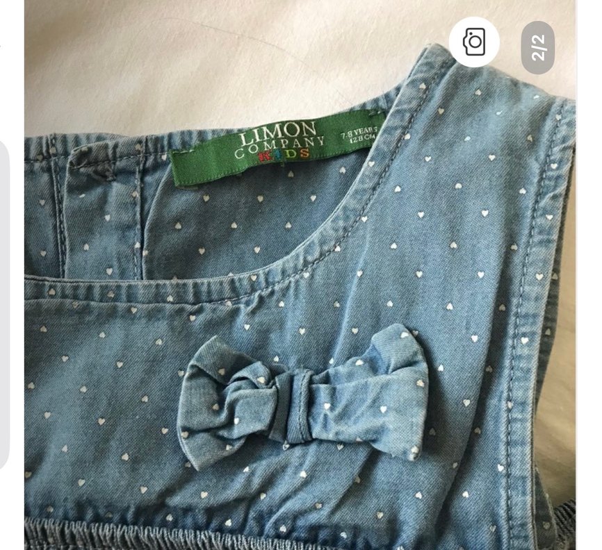 Kız Çocuk Kot Elbise Fırfırlı - Görsel 2