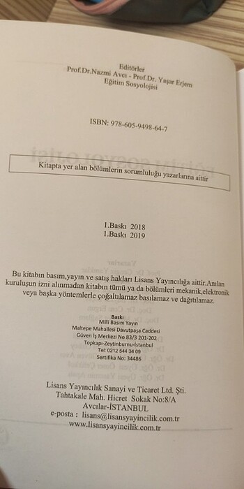  Lisans Yayınları Eğitim Sosyolojisi