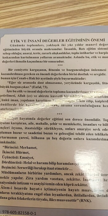 Beden Renk Etik ve İnsanî Değerler