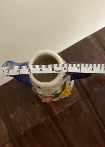 Renkli Üzüm Desenli Mini Seramik Demlik - Görsel 3