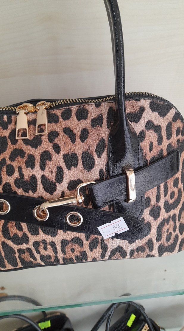 Kahverengi Leopar Desenli Deri Kadın Çanta - Görsel 3