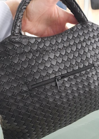 Siyah Kadın Günlük Örgü Çanta - Görsel 3