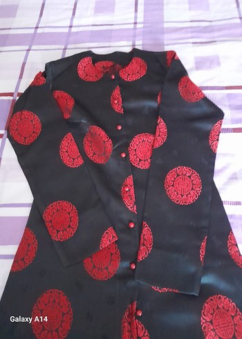 Uzun Kollu Vintage Desenli Kadın Kap - Görsel 5