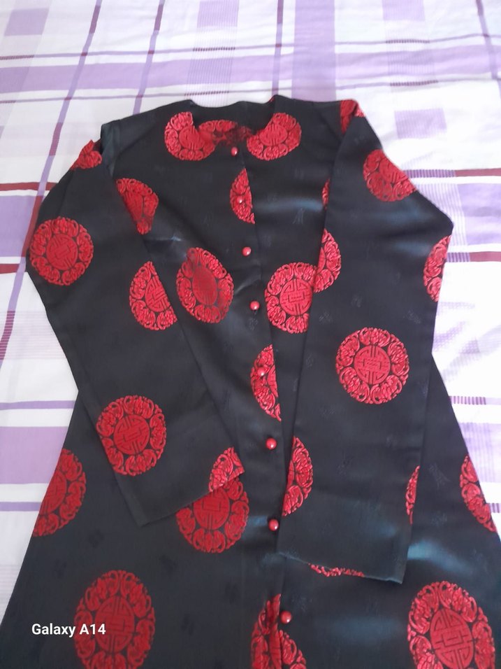 Uzun Kollu Vintage Desenli Kadın Kap - Görsel 5