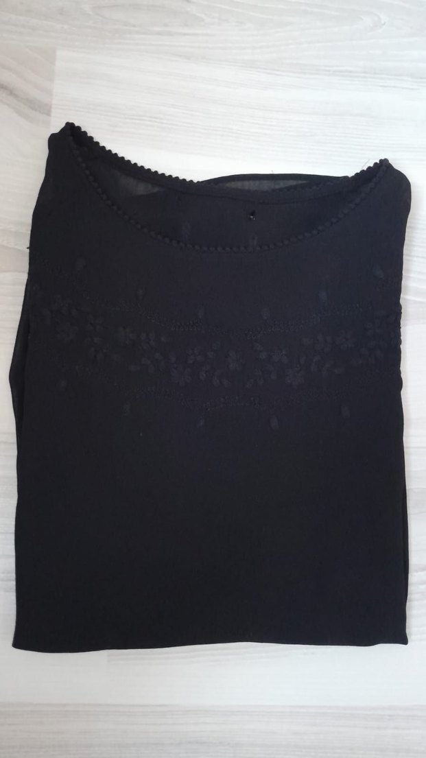 Nakışlı Siyah Kadın Bluz - Görsel 3