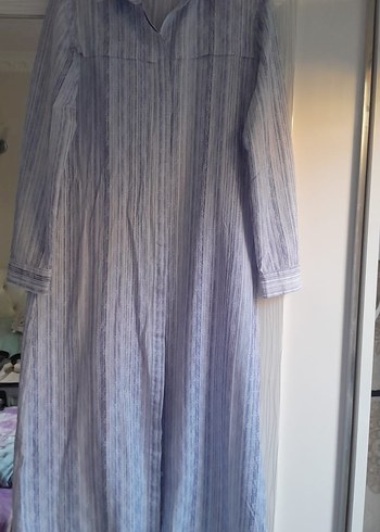 Mavi, Uzun Kollu, Düğmeli Keten Gömlek - Görsel 3