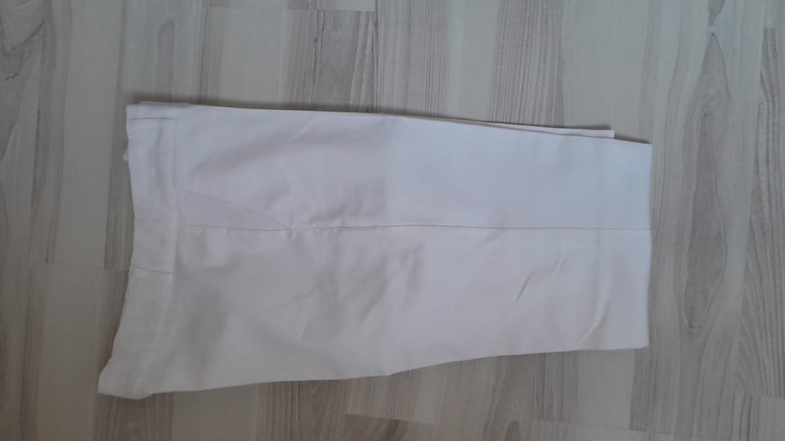 Kadın Beyaz Kumaş Pantolon Yırtmaçlı - Görsel 3