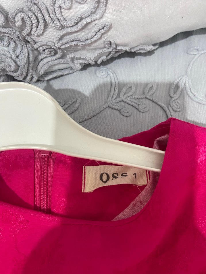 Pembe Uzun V Yaka Bohem Kadın Elbise - Görsel 3