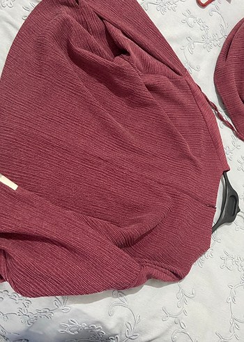 Bordo Kadın Triko Uzun Kollu Kazak - Görsel 2
