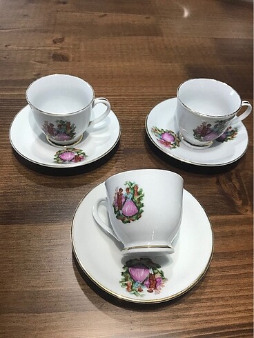 Antika 3lü fragonard kahve fincani