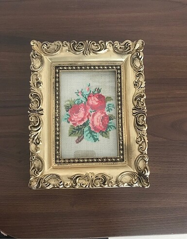 American Vintage Kaneviçe tablo camlı çerçeveli