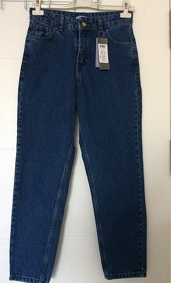 Lacivert mom jean pantolon
