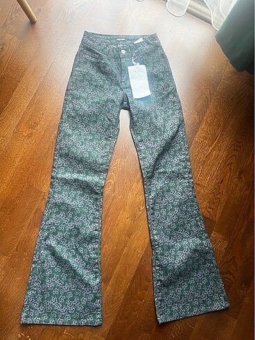 Flare Desenli Pantolon