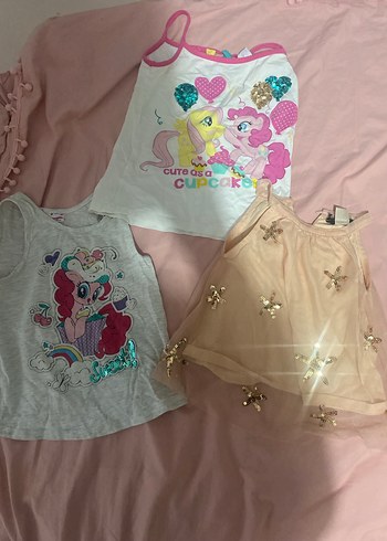 Simli Baskılı Kız cocuk pony ve payetli