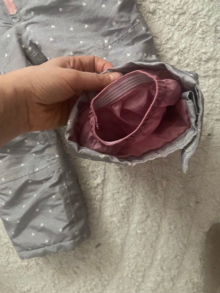 Peluş Detaylı Gri Bebek Kız Kayak Tulumu - Görsel 3