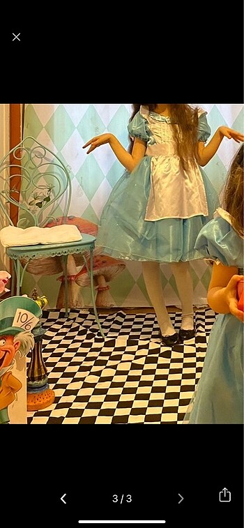8 Yaş Beden Alice harikalar diyarı kostüm