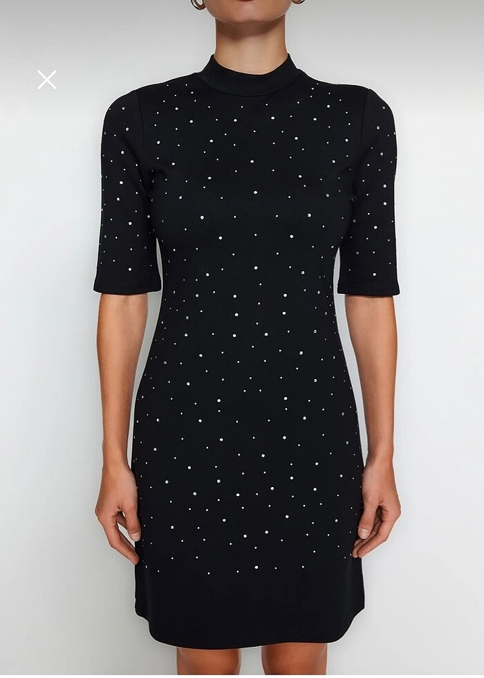 Parlak taşlı Mini elbise - Görsel 2