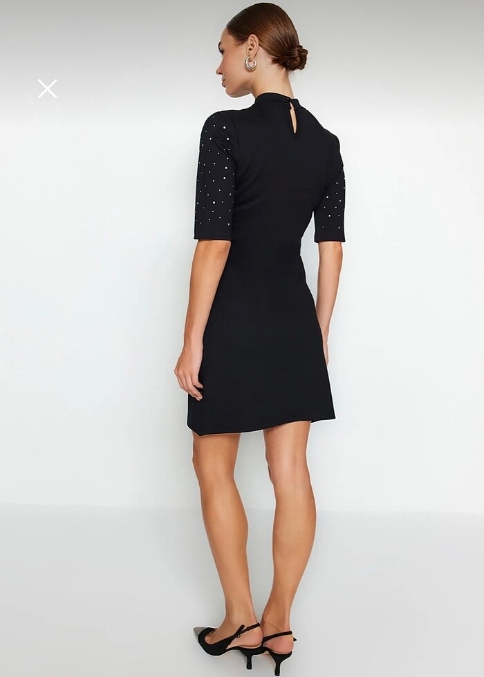 Parlak taşlı Mini elbise - Görsel 3