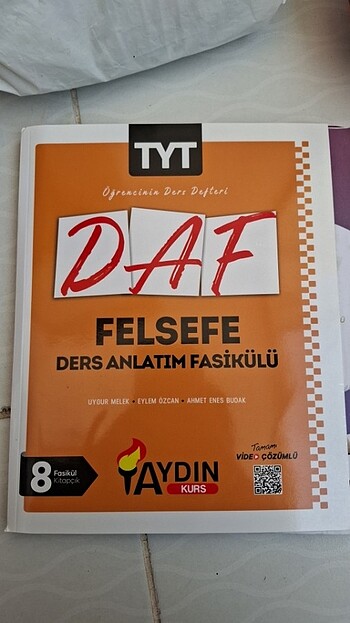 Aydın Yayınları Felsefe ders anlatım föyü
