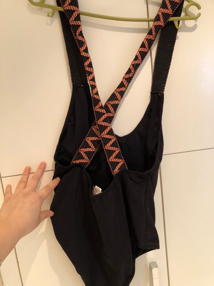 Kemerli Siyah Bağlamalı Kadın Mayo - Görsel 2