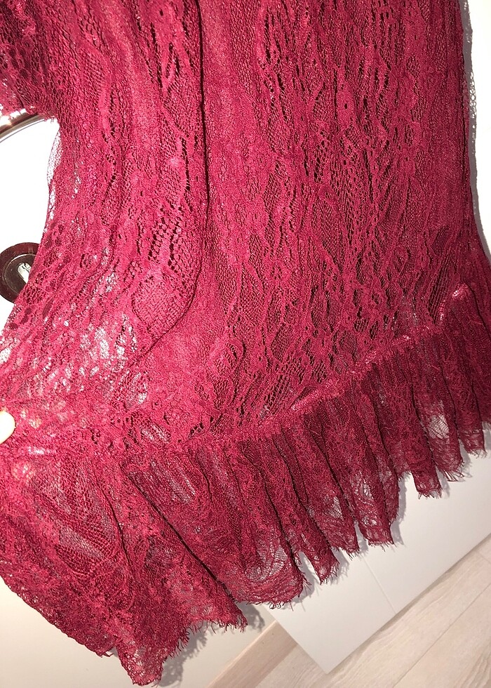 Bordo elbise - Görsel 5