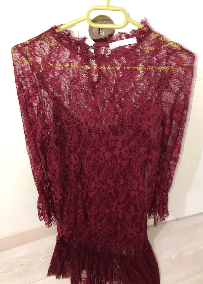 Bordo elbise - Görsel 4