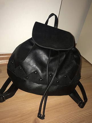 Diğer Siyah deri sırt çantası