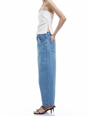 Koton KOTON MARKA MAVİ MİDİ BOY RAHAT KESİM JEAN