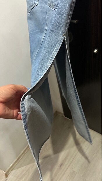 40 Beden mavi Renk TRENDYOLMİLLA AÇIK MAVİ MAXİ BOY JEAN ETEK
